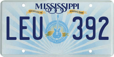 MS license plate LEU392
