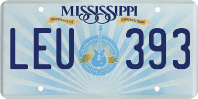 MS license plate LEU393