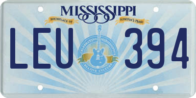 MS license plate LEU394