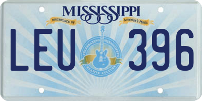 MS license plate LEU396