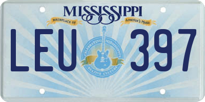 MS license plate LEU397