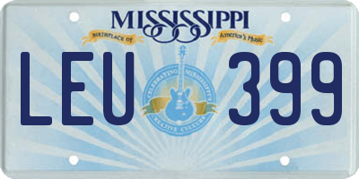MS license plate LEU399