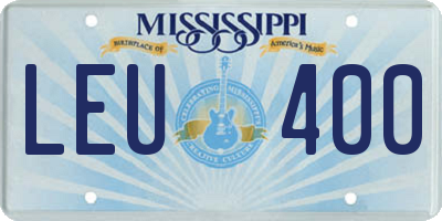 MS license plate LEU400