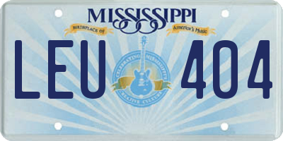 MS license plate LEU404