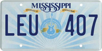 MS license plate LEU407
