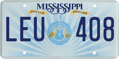 MS license plate LEU408