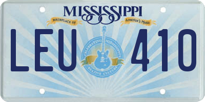 MS license plate LEU410