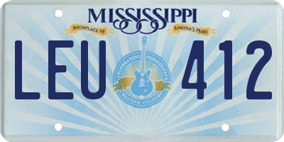 MS license plate LEU412
