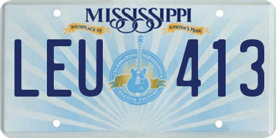 MS license plate LEU413