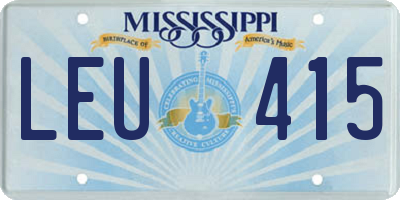 MS license plate LEU415