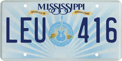 MS license plate LEU416