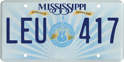 MS license plate LEU417