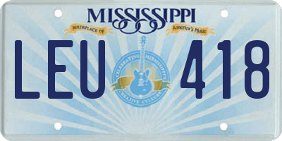 MS license plate LEU418
