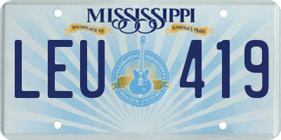 MS license plate LEU419