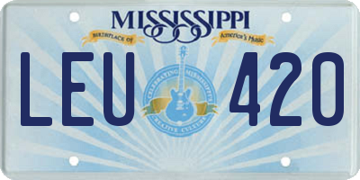 MS license plate LEU420
