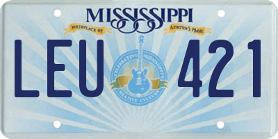 MS license plate LEU421