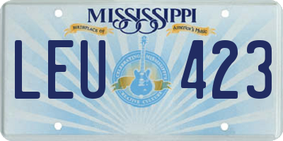 MS license plate LEU423