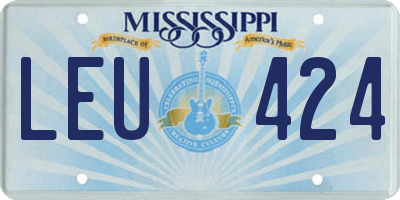 MS license plate LEU424