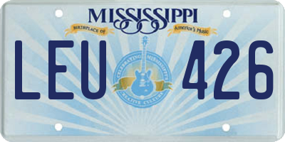 MS license plate LEU426