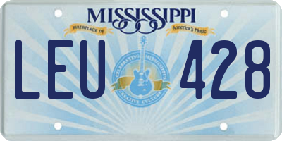 MS license plate LEU428