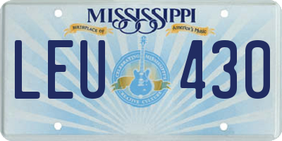 MS license plate LEU430