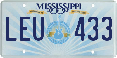 MS license plate LEU433