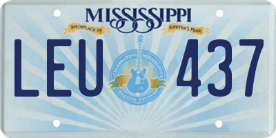 MS license plate LEU437