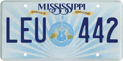 MS license plate LEU442