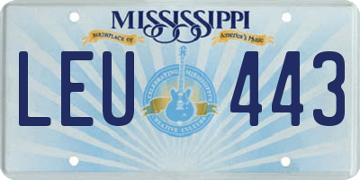 MS license plate LEU443