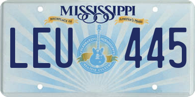 MS license plate LEU445