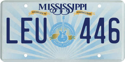 MS license plate LEU446