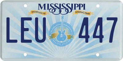 MS license plate LEU447