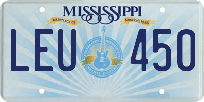 MS license plate LEU450