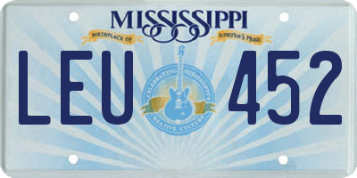 MS license plate LEU452