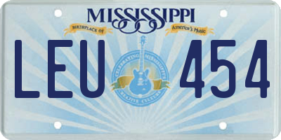 MS license plate LEU454