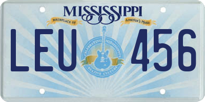 MS license plate LEU456