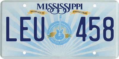 MS license plate LEU458