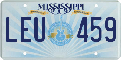 MS license plate LEU459