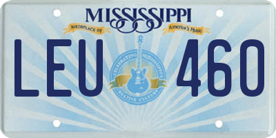MS license plate LEU460