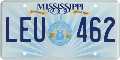 MS license plate LEU462