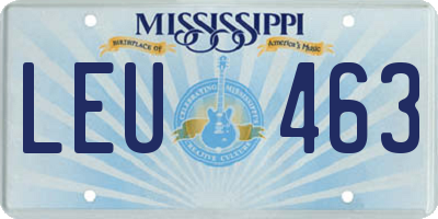 MS license plate LEU463
