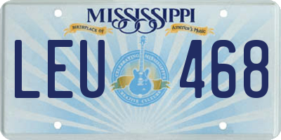 MS license plate LEU468