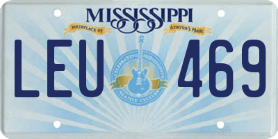 MS license plate LEU469