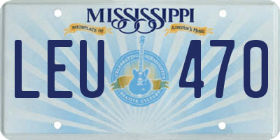 MS license plate LEU470
