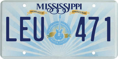 MS license plate LEU471