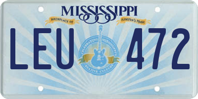 MS license plate LEU472