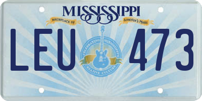 MS license plate LEU473