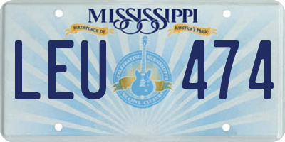 MS license plate LEU474