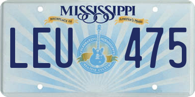 MS license plate LEU475