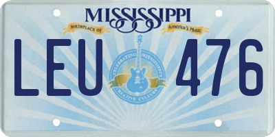 MS license plate LEU476
